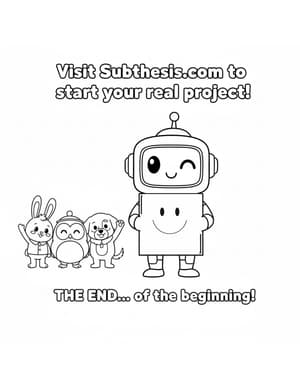 Subby the Robot winking and holding a blank sign while the bunny, owl, and puppy wave, above the words The End.